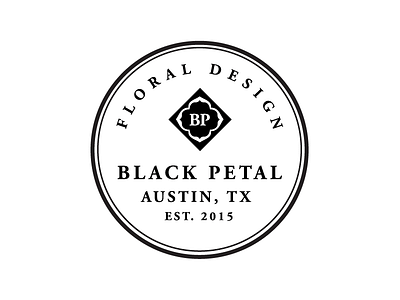 Black Petal No. 2 brand identity logo mark