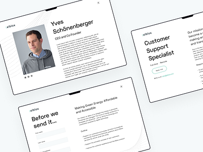 Elblox modals b2b bio clean green hiring marketplace minimal modal newsletter p2p popover ui ux website