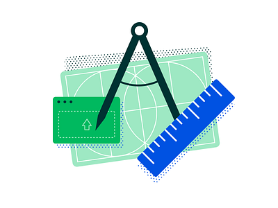 It's about making things easier blueprint board branding clean construction draw drawing icon illustration ruler vector