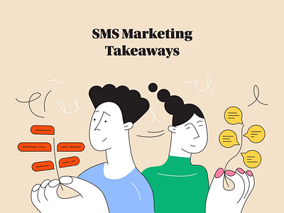 SMS Marketing Takeaways animation blog characters conclusion illustration marketing pillar tutorial vector