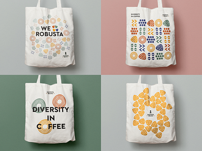 Macenta Beans, Tote designs for Crowd Funding Campaign africa bag branding coffee colourful colours macenta palette pattern rebrand robusta swag tote