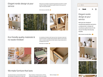 Radis e-commerce site // Landing introduction eco elegant estonian natural pastel plywood