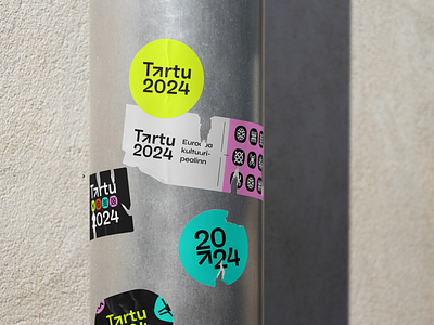 Tartu 2024 stickies badge branding colourful creative estonia europe event festival illustration rebrand sign stickers tartu vector