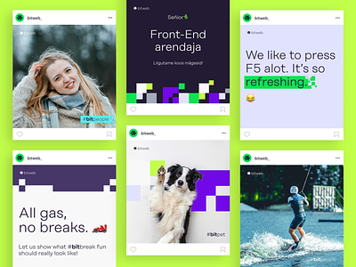 Bitweb Instagram Grid brand bright clean colorful grid identity mask media pattern photo post posts pun puns shape shapes social system template vector