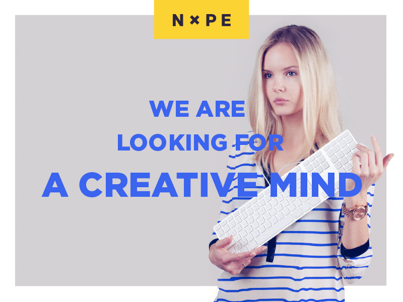 Nope Creative is Hiring animation clean design gif hiring job nope simple ui ux