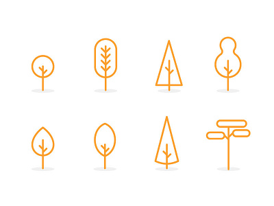 Forest forest hiking icon icons illustration line map tree trees web