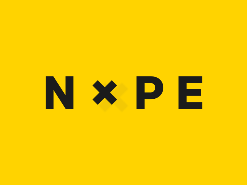 N✖PE animation branding gif letters logo logotype nope nope creative x