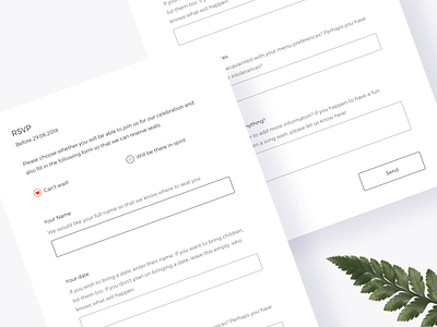 Wedding Landing Page clean cx form heart landing minimal rsvp ui ux web webpage wedding