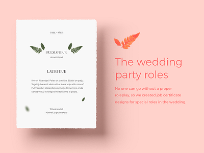 Wedding Role Certificates branding card certificate invitation paper party poster print stationery wedding