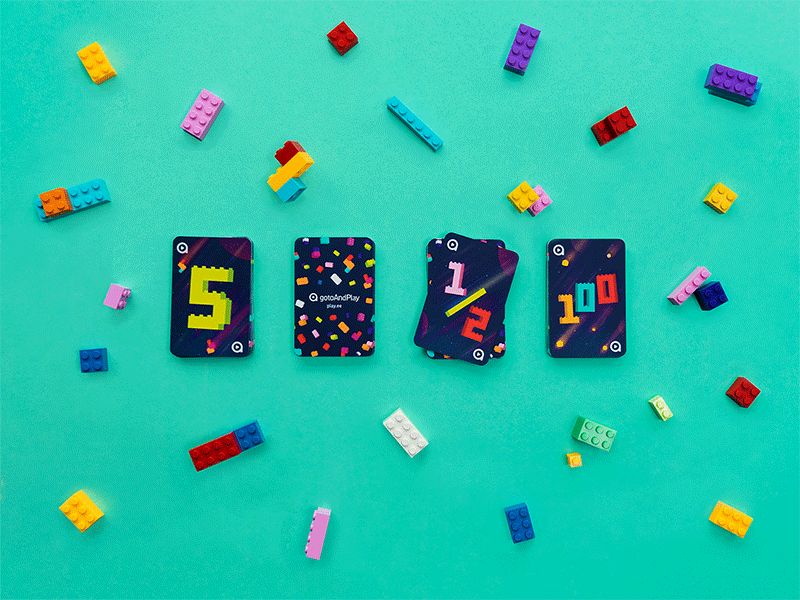 Playful planning toy construction bricks gif animation set play lego game deck cards
