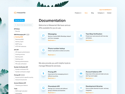 Everything is documented. blue brand corporate developers documentation it minimal sidebar ui ux web