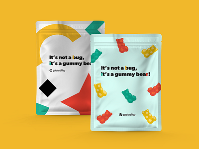It's not a bug, it's a gummy bear! brand branding candy design developers gift illustration minimal package print swag sweet vector