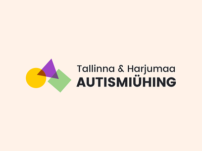 Logo for Autism Society of Tallinn and Harju County abstract brand charity colours eductation geometric green identity logo minimal non profit purple shapes sign typography yellow
