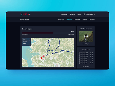 Mission Control Center 🚀 app clean dark dashboard design desktop drone drones flat flight map material minimal overview page progress software ui ux web