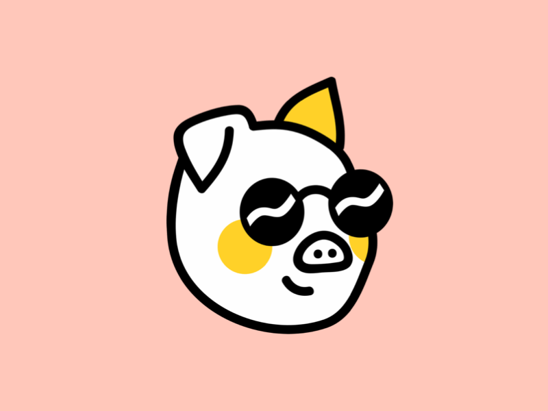 N 🐽P E animation branding fresh illustration minimal nope pig piggy pink