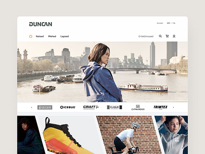 Dunkin' Duncan apparel clean commerce e commerce landing shoes shop sports swag ux uxui