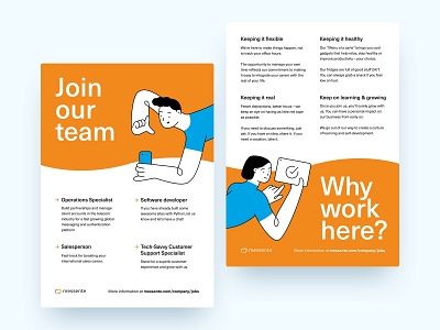 Why work here? booth branding career character clean corporate design expo hire hiring illustration jobs poster vector