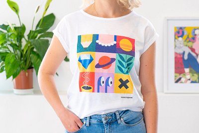 NOPE Palette shirt brand branding clean coffee colorful colors design diamond illustration minimal pearls pencil plant print shirt squares sunset swag vector