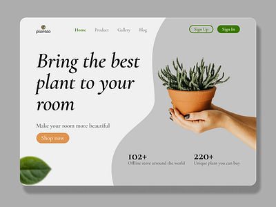 Plantao - Plant shop landing page app branding design fitness graphic design gym icon illustration logo sisteminformasi ui uidesign ux vector web webdesign workout