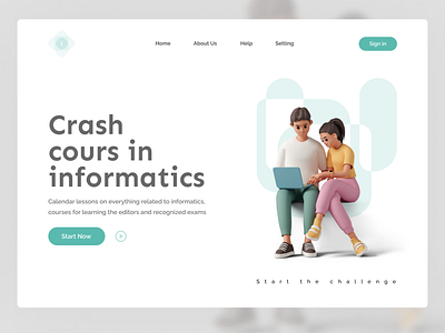 Informatics Courses app design homepage ui uiux userinterface ux web webdesign