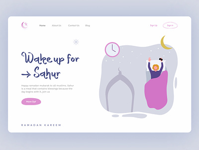 Sahur landing page design app damadan ui design header illustration muslim ramadan ramadan kareem ramadan mubarak sahur ui uiux user experience userinterface ux web webdesign