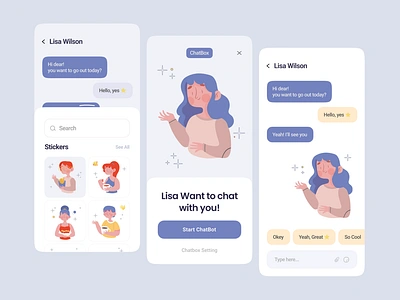 Chatbox App app app design chat chat app chatbot chatbox chating conecte emoji message messaging messanger mobile sticker telegram ui uiux userinterface ux whatsapp