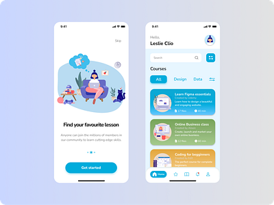 education courses app app design education illustration ui ux