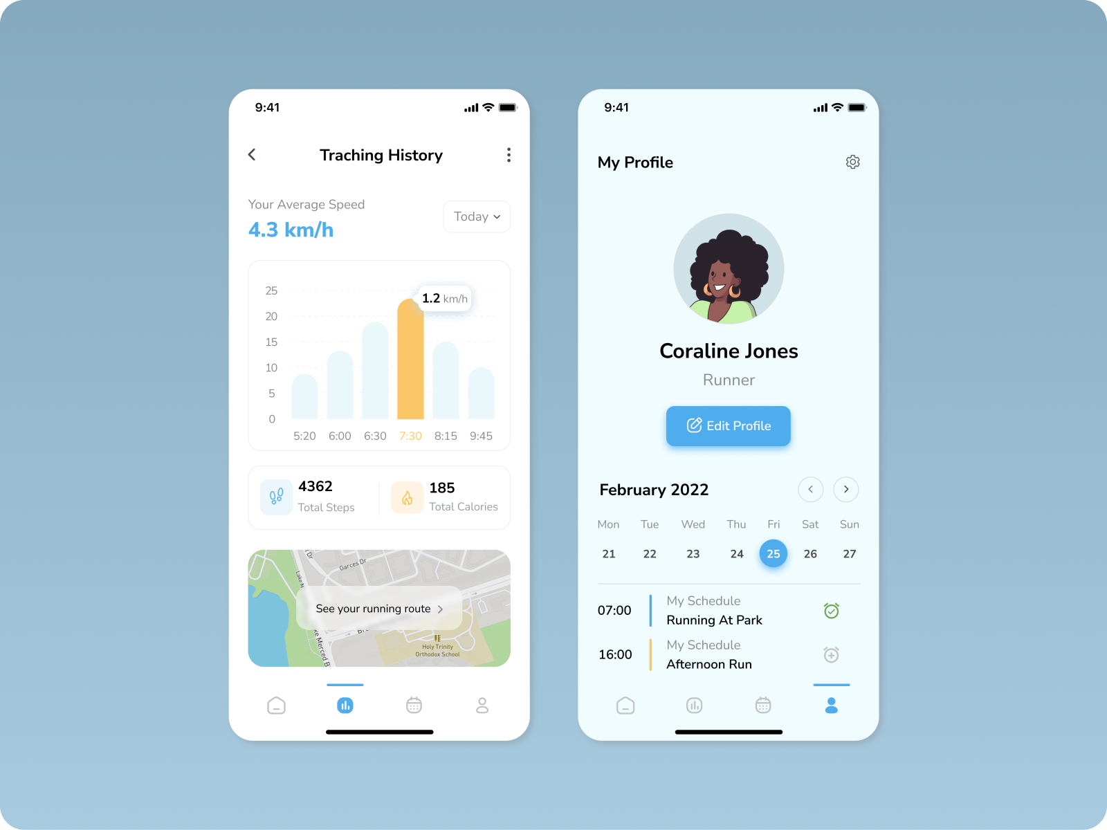 Running tracking app by Kholoud Rashed on Dribbble