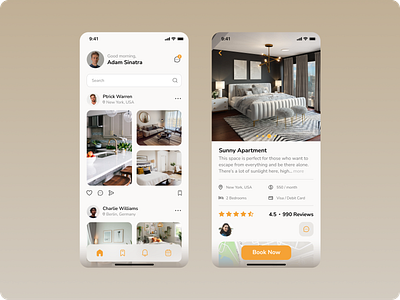 Booking app apartment app booking design home ios social travel ui ux