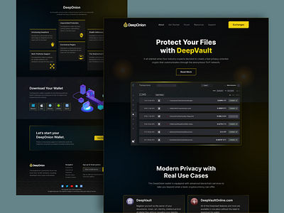 Crypto DeepOnion Redesign Landing Page. blockchain crypto landing nft landing page page uiux