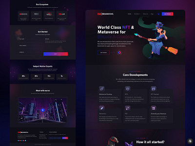 NFT Brands Landing page design. 3d 3d nft crypto nft nft design nft landing page ui ui design ui ux web web design webpage website website design