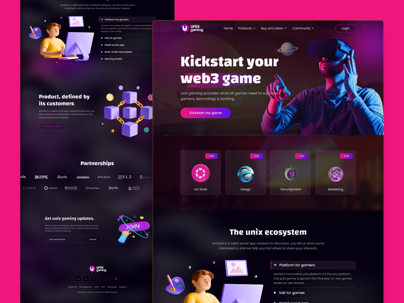 Unix- Web3 Gaming Landing Page. By Imran Hossen On Dribbble