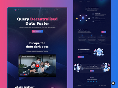 SubQuery - Web3 Redesign Landing Page. bitcoin blockchain branding crypto crypto landing page cryptocurrency landing page design gaming landing page illustration landing page logo metaverse landing page motion graphics nft nft landing page ui ui design web 3.0 landing page web3 web3.0