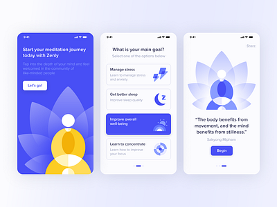 Meditation App Onboarding | Daily UI | 023