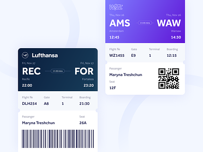 Boarding Pass | DailyUI | 024 024 airline bar code boarding boarding pass boardingpass dailyui design flight booking mobile plane plane ticket qr code qrcode ticket ui user interface