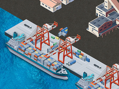 Interactive Employee Orientation asphalt boatyard cargo city education employee game industrial industry innovation interaction isometric ocean rts shipping strategy texture training water