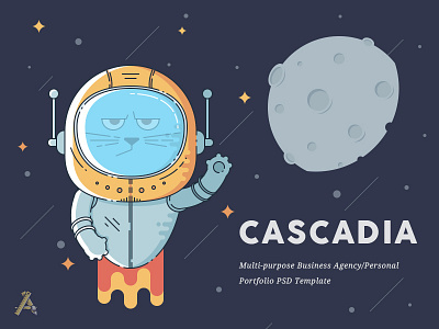 Cascadia - Multi-purpose Business Template cat moon psd space stars template themeforest