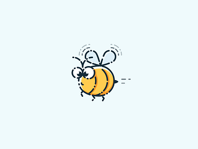 Bee Stupid bee icon illustration spring yellow