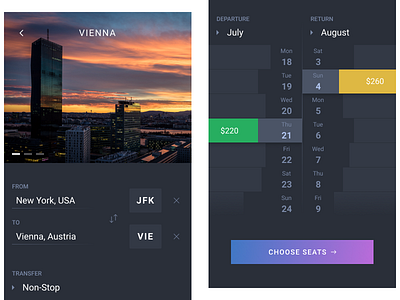 Travel app app dailyui date date picker graph simple travel ui user ux