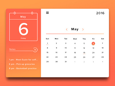 Day 11 - Calendar Card app calendar design flat ui ux widget