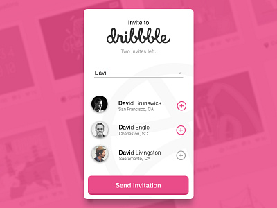 Day 21 - Dribbble Invite draft dribbble flat form giveaway invitation invite list prospects ui