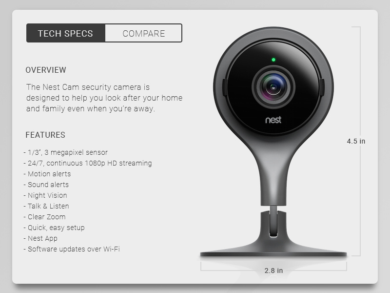 nest cam specs