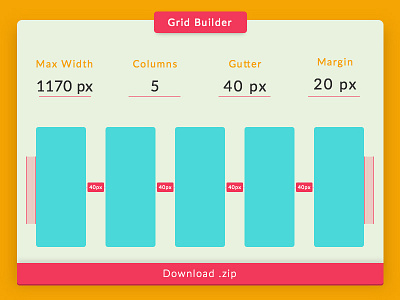 Day 30 - Grid Builder ai builder calculator export flat grid info ps ui upgrade web width