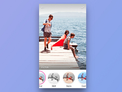 Day 34 - Photo Filter App app filter flat photo ui white