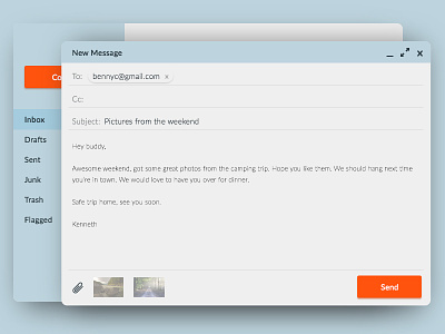 Day 39 - Compose Email client desktop email flat inbox interface small ui widget