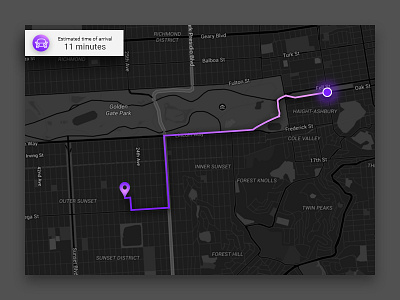 Day 44 - Simple Navigation Widget destination flat navigation route traffic ui widget