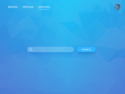 Day 45 - Search Header blue clean discover header minimal polygonal rebound search