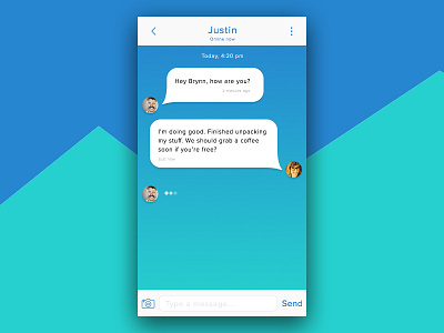 Day 53 - Chat Ui chat clean contact conversation flat messages ui