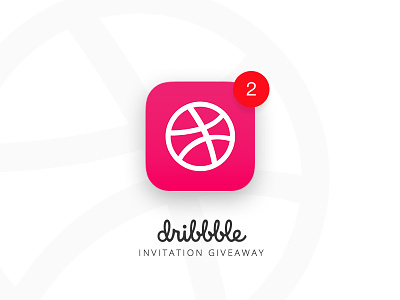 Invite Giveaway app dribbble flat giveaway icon invitation letter one pink