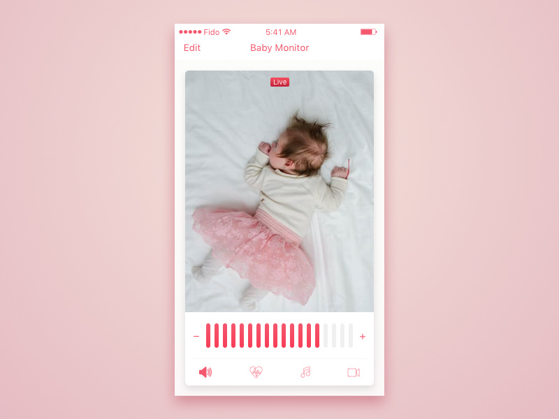 Day 69 - Baby Monitor zoom video monitor mobile dailyui ios camera baby app activity